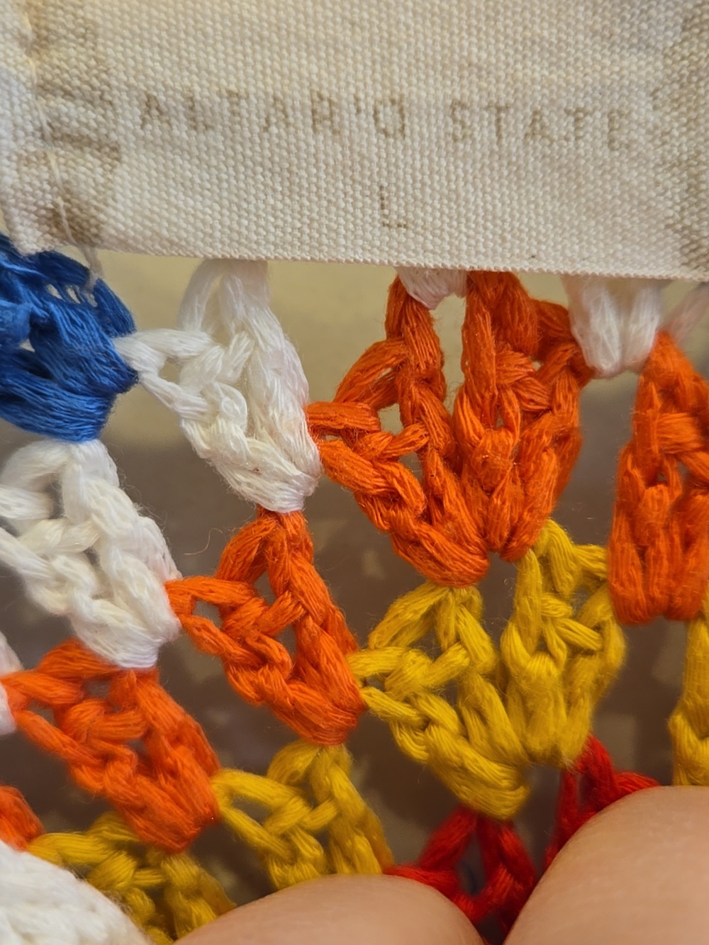 Crochet Circle Tank Top in White with Multicolor Accents - Picture 2 of 3